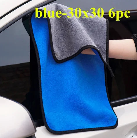 1/2/6pcs Microfiber Cleaning Towel Double Layer Clean Rags Car Accessories