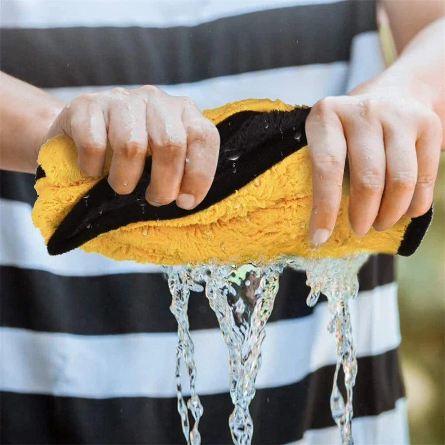 1/2/6pcs Microfiber Cleaning Towel Double Layer Clean Rags Car Accessories