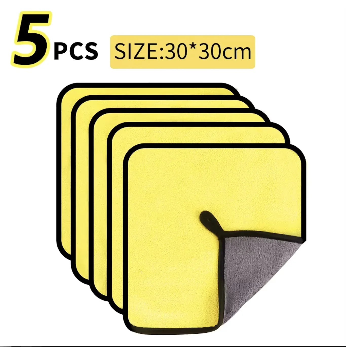 1/2/6pcs Microfiber Cleaning Towel Double Layer Clean Rags Car Accessories