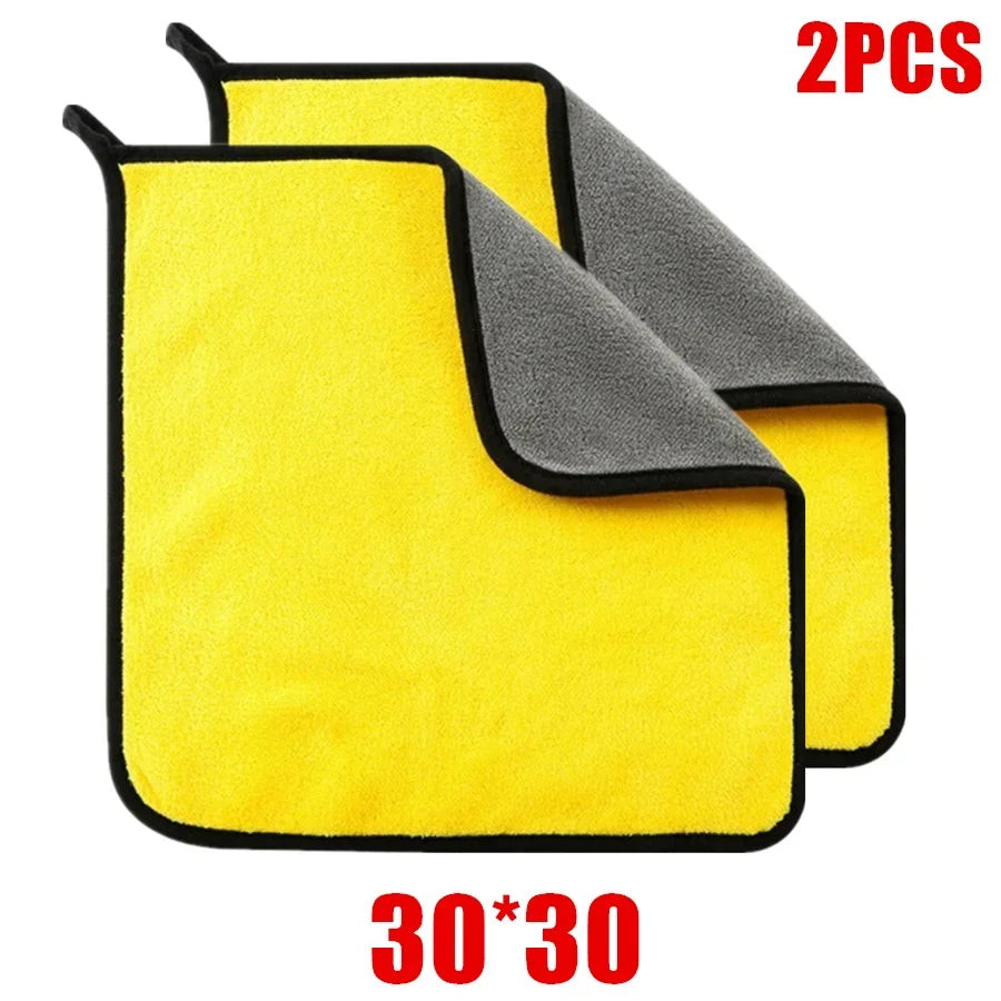 1/2/6pcs Microfiber Cleaning Towel Double Layer Clean Rags Car Accessories