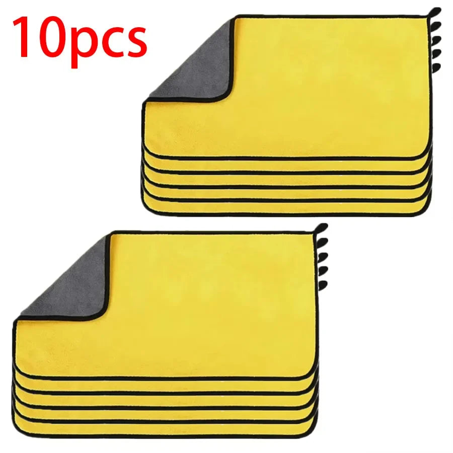 1/2/6pcs Microfiber Cleaning Towel Double Layer Clean Rags Car Accessories