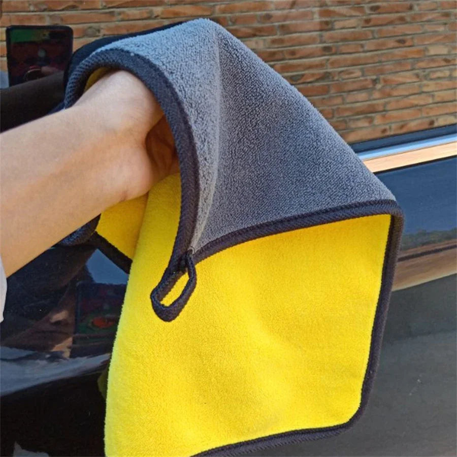 1/2/6pcs Microfiber Cleaning Towel Double Layer Clean Rags Car Accessories